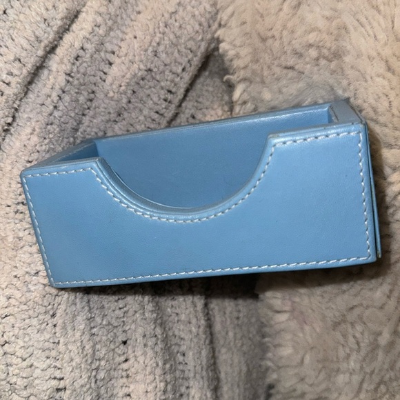 Levenger Powder Blue Business Card Holder - Picture 1 of 5
